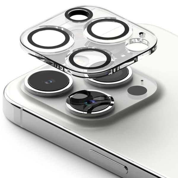 [2-pack] Ringke iPhone 15 Pro kameralinsskydd i härdat glas - Svart