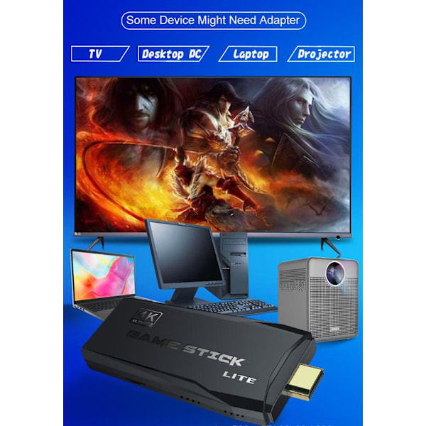 20000+ 4k Hdmi Tv Video Game Stick Retro Gaming Console W/ 2 Wireless Controller 4k Game Stick,100% Uusi 128g
