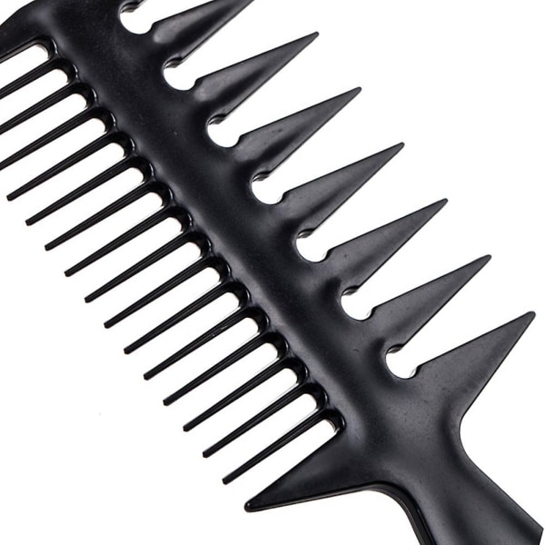 Mænd hårkamværktøj Dobbeltsidet frisørsalon 3 i 1 brede tænder