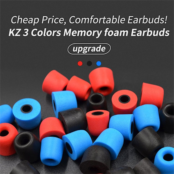 Par Ørepropper Memory Foam Ørepropper 3 Par Svarte + 3 Par Røde