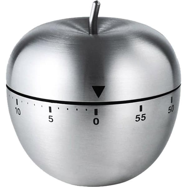 Æbleformet timer (60 minutter), køkkentimer, manuel timer (0-60 minutter), skoletimer, visuel timer