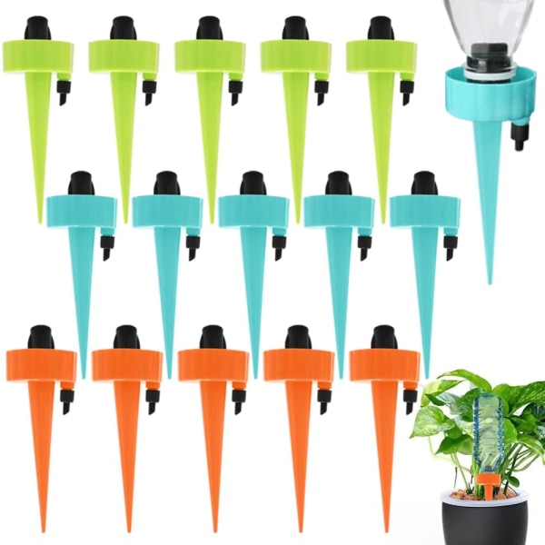 15 set växtbevattningsanordningar, växtbevattningsspetsar Självjusterbara bevattningsspetsar för trädgårdsväxter med kontrollventilbrytare för långsam frigöring