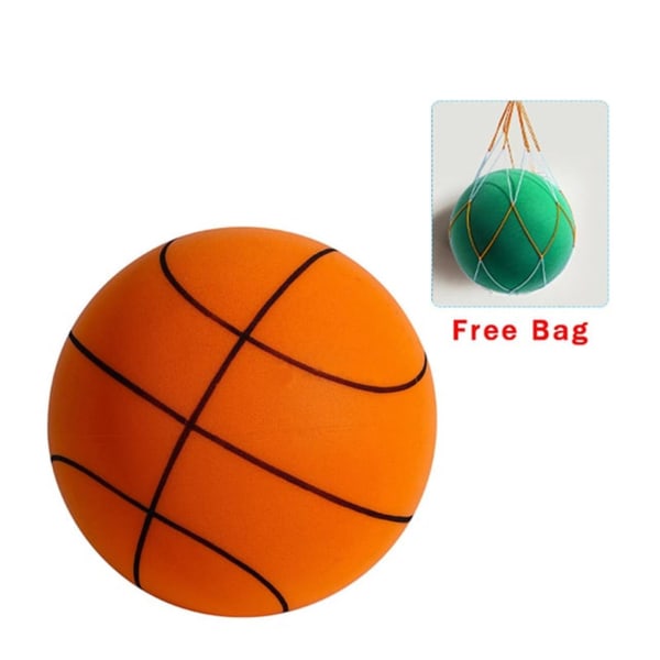Hiljainen koripallo, lasten sisäharjoituspallo, päällystämätön korkeatiheyksinen vaahtomuovipallo 24cm Orange