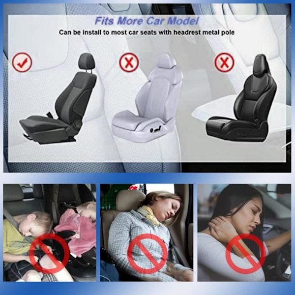 Nackstöd för bil - Nackstöd för barn i bil - Svart - Memory foam