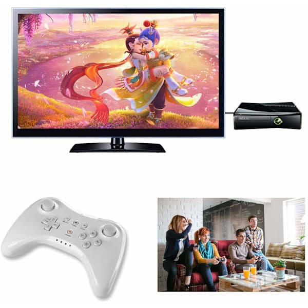 Pro Controller til Wii U, PowerLead Trådløs Controller Hvid White