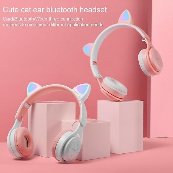 M6 Kattöron Färgglada Tvåfärgade Bluetooth-headset Purple