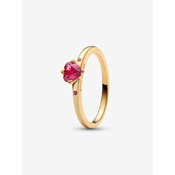 Pandora - Kimalteleva punainen sydän -sormus - 14k kullattu Circumference: 50mm