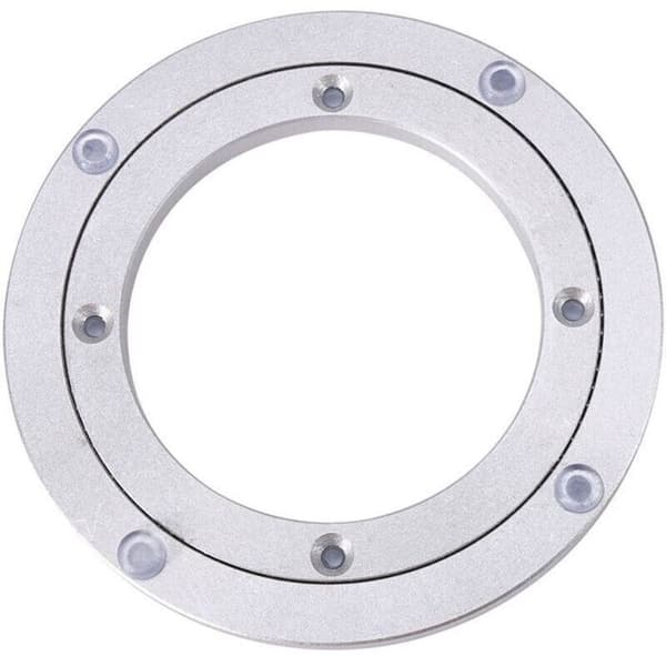 Kontorslager, universell runt bordsvridskiva i silver aluminiumlegering, roterande rullplatta