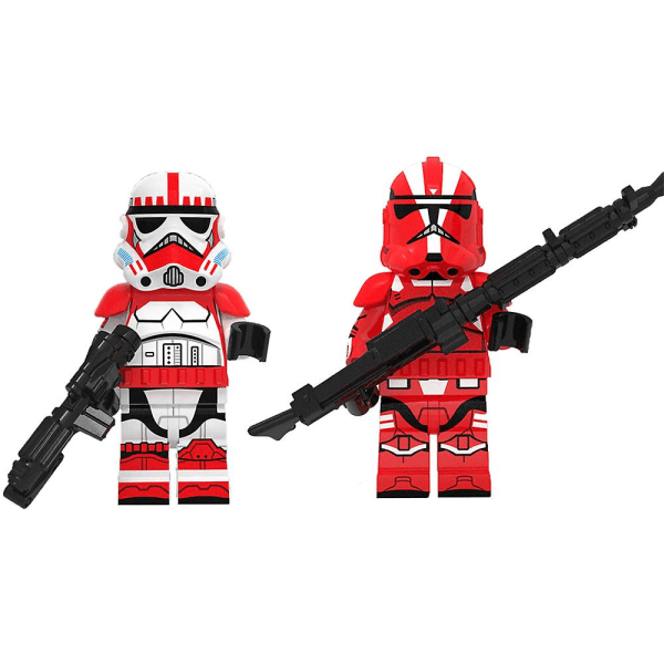 8 stk/sett Clone Troopers Commander Minifigurer Star Wars Byggeklosser Leker