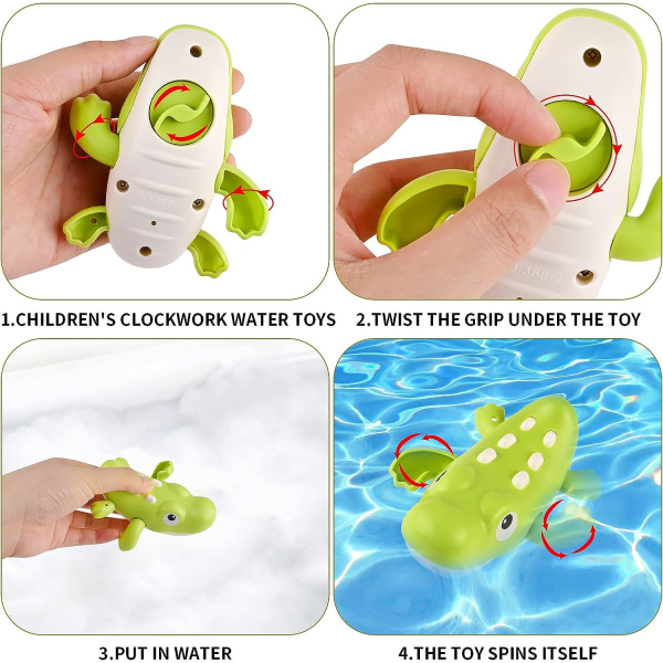 4 Pieces Bath Toys,Wind up Toys Paddling Pool Toys for Kids,Bathtub Toys,Bathroom Float Toys,Swimming Water Floating Fish Duck Toys