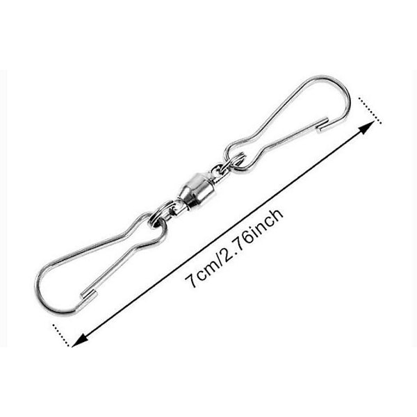 Spinning Windsocks Hook Swivel Dual Clips Swivel Hooks Clips Wind Chimes Clip Spiral Wind Spinner Hangers Smooth Spinning Dual Clip Dual Swivel(10pcs,