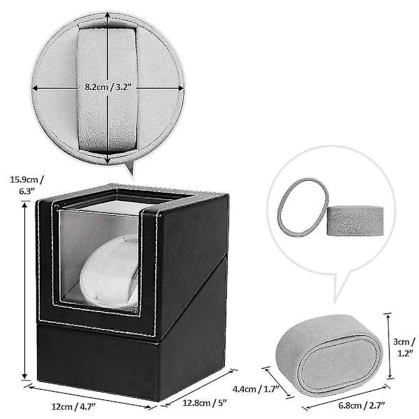 Ultratyst rotationsur per dag, klockuppdragningsbox, smyckesklockbox