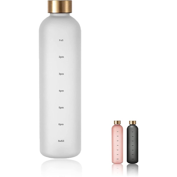 Drikkevandsflaske Letvægts motiverende tidsstemplet vandflaske Bpa Gratis træningsrejser - Snngv white