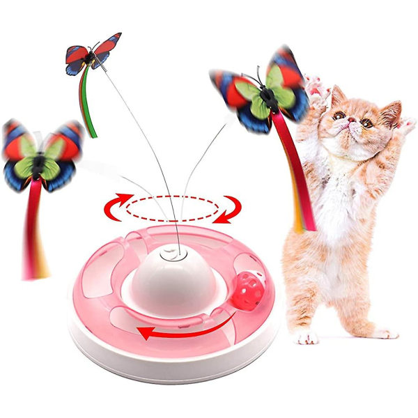 Kissan interaktiiviset lelut Heilwiy-sisäkissoille, automaattinen elektroninen pyörivä perhoslahja