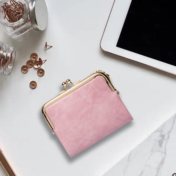 Vintage Multifunktionell Fällbar Plånbok pink