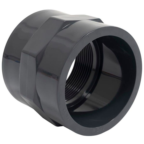 C63282 - Sekoitusnippa/holkki, naaraspuolinen kierre liimattava Ø63mm-naaraspuolinen ruuvi 2'' - putken paineliitäntä 10 bar