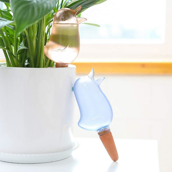2 stk. Automatisk vandingssystem Fugleformet gennemsigtig plantevander Selvvandingsanordninger Stueplante vandingsspyd Automatisk drypvanding Vandpæle