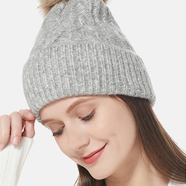 Mössa för kvinnor män vintermössa damer Cuffed Beanies mössa varm mössor röd grey