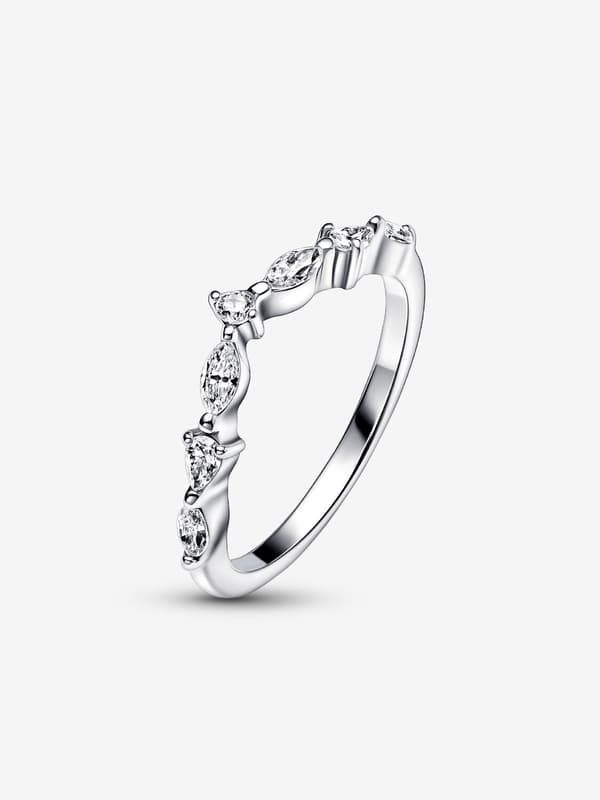 Pandora - P Timeless Wish Glittrande Alternerande Ring - Sterlingsilver Circumference: 52mm