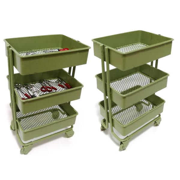 Dukkehus Møbler Tilbehør Rullende Utility Cart Rack Mini Scene Model Black