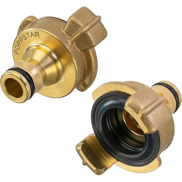 Geka messing hurtigkoblingssystem med slangekobling (kompatibel med Gardena-system)