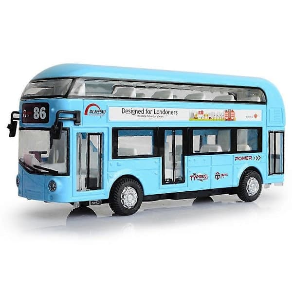 London Dobbeltdækker Turistbus Modelbus Model Børnelegetøjsbil blå blue