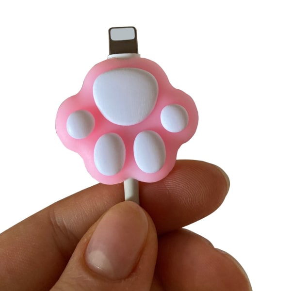 Universal USB Line Holder Kabelbeskyttelse Mobiltelefon Dekorativt tilbehør Pink