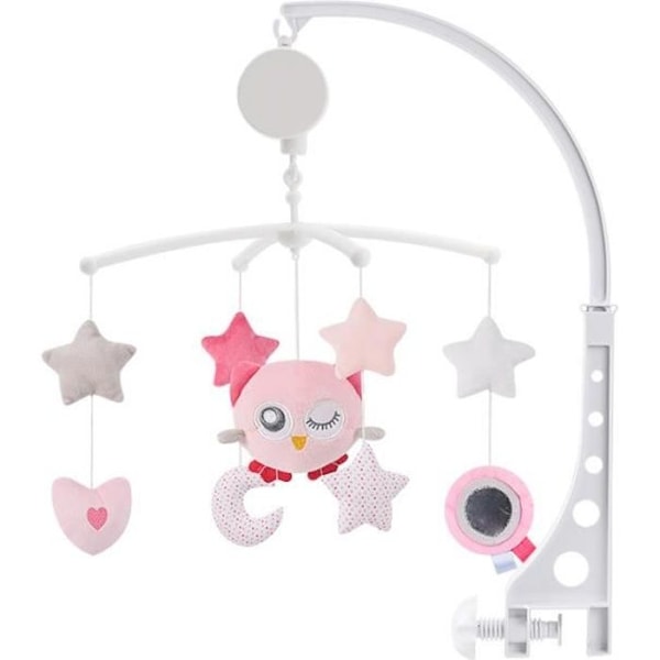 Musikkmobil for babyseng, 360° roterende lekeholder for babyseng, nyfødt senge-rangle (Ugle)