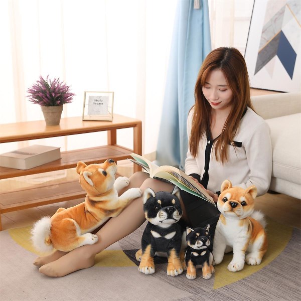 20/35cm Søde Shiba Inu Hund Plys Legetøj Sød Siddende Liggende Hvalpe Dukker Fyldte Bløde Dyr Legetøj Børn Baby Fødselsdagsgaver 20cm lying yellow