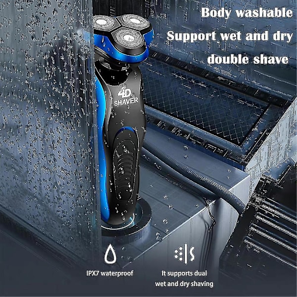 4 i 1 Elektrisk Barbermaskin for Menn, Våt og Tørr Rotasjon, Trådløs Rotasjonsbarbermaskin, USB-Lading, Stellsett, Gave