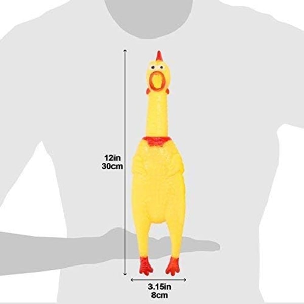 Skrigende kylling, gul gummiskrigende kylling legetøj, ny og holdbar gummi kylling til børn og hunde, gummi kylling værdi 3-pak