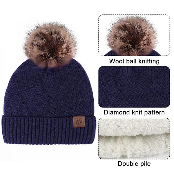 Hue til kvinder og mænd - Vinterhue til kvinder - Cuffed Beanies - Varm hue - Grå Tibetan