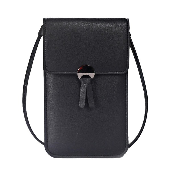 Berørbar Single Shoulder Crossbody Telefontaske Sort