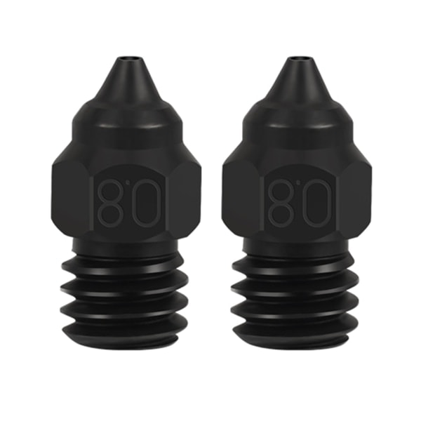 Hærdet stål 0,2 0,4 0,6 0,8 3D-printerdyse til Ender3 5Pro/ Ender3V2/CR6SE/CR10 Printdyser 2STK 0.4mm