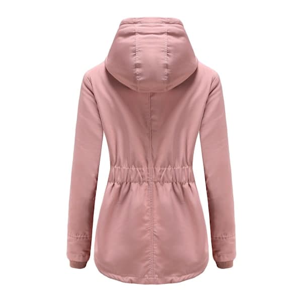 Sherpafôret varm vinterjakke for kvinner, tung parkas med hette rosa S Pink S