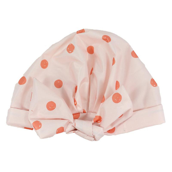 Luksuriøs dusjhette for kvinner, vanntett dusjhette med sløyfe, gjenbrukbar dusjgave Blush Dot