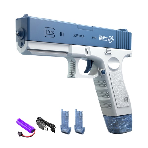 Elektrisk Vattenleksak Automatisk Vattenblåsare Leksaker För Barn Sommar Pojke Flickor Vattenkamp Leksaker Barn Present Blue clip version