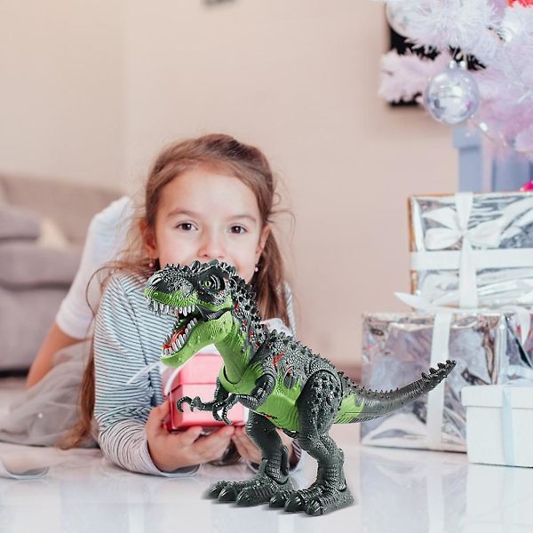 Sähköinen tulta suihkuttava dinosauruslelu, jossa on karjuva ääni, paristokäyttöinen kävelevä dinosauruslelu, lahja lapsille