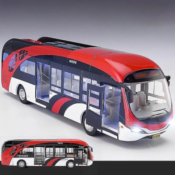 1/50 Setra Luxury Coach Bus Legetøjsbil Diecast Miniature Model Pull Back Lyd og lys Pædagogisk samling Gave til drengebørn New Energy Bus