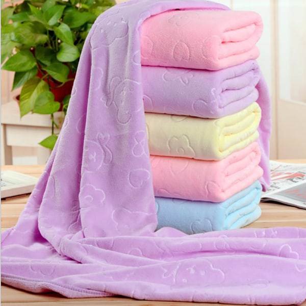 Badehåndklæde absorberende hurtigtørrende super stort badehåndklæde blød t lysegul