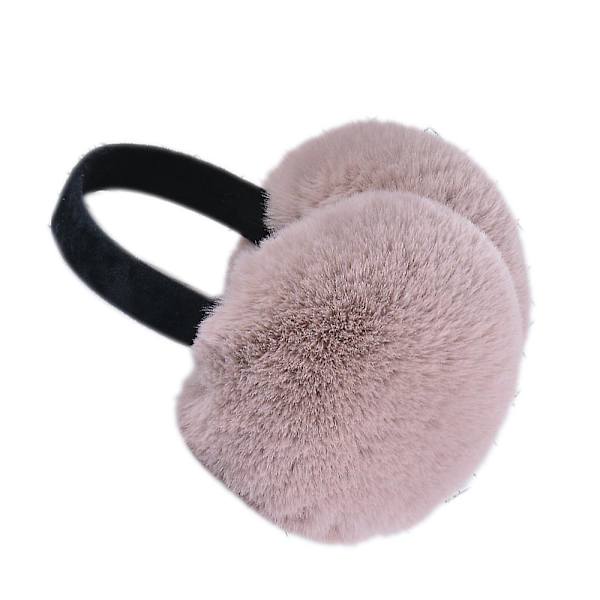 Kvinnors kalla väder fluffiga öronmuffar vinter varm pannband söta slouchy öronvärmare svart Khaki