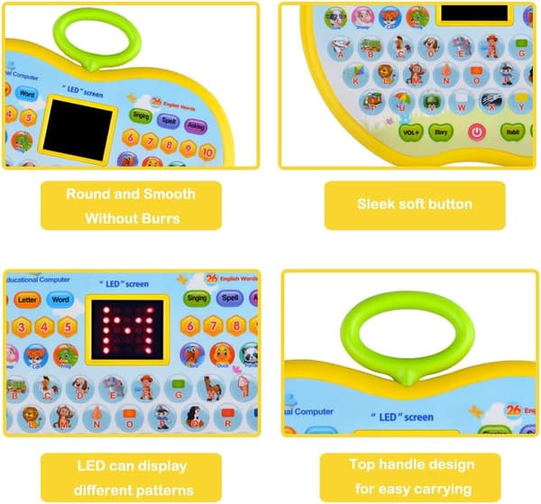 Multifunktionell inlärningsplatta för småbarn - Perfekt pedagogisk present Yellow