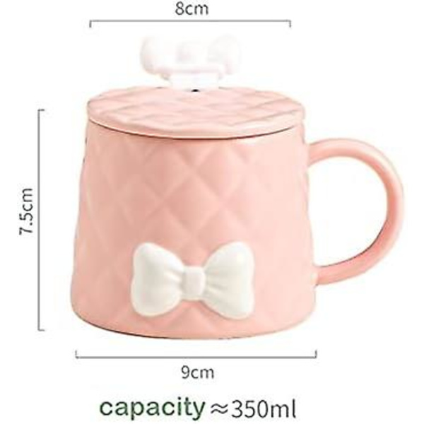Kawaii Muggkopp Söt Rosett Keramisk Kopp Söt Tjej Vattenkopp Söt Mjölkkopp Söt Kaffekopp