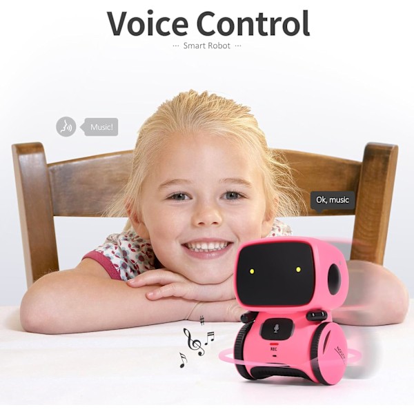 Interaktiva Smarta Robotleksaker, Robotleksaker på Engelska, Röststyrning & Beröringssensor, Dansa & Sjung & Gå, Inspelare & Prata Som Du Pink