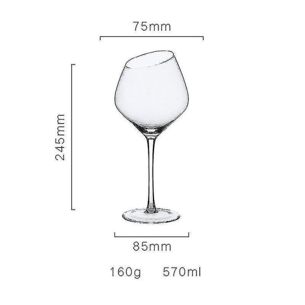 Creative Nordic Red Wine Champagne Glass Lyijytön lasi 570ml 570ml Grey