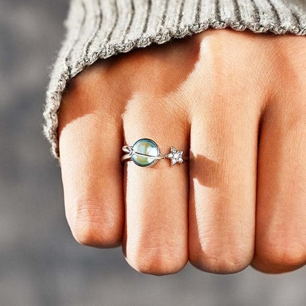 Min dotter Fidget Ring Planet ångest ring för dotter Spinner ring, ångest fidget ringar Smyckesgåva för kvinnor flickor