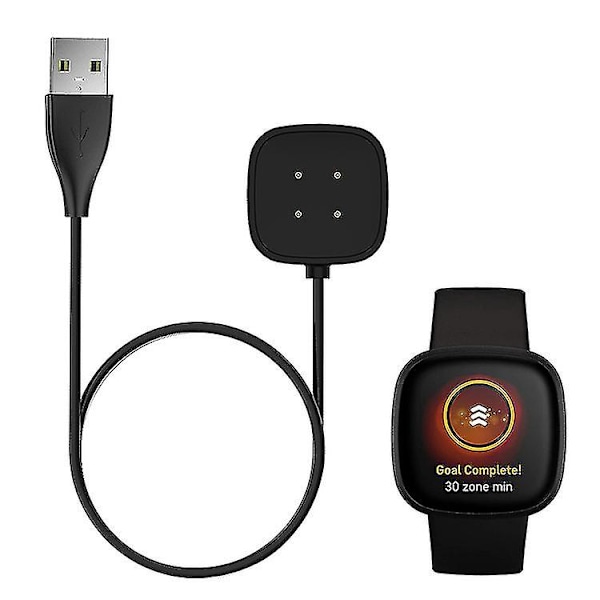 2 pakninger opladerkabel kompatibel med Fitbit Sense/fitbit Versa 3(1m/3.3ft) Versa3 30cm