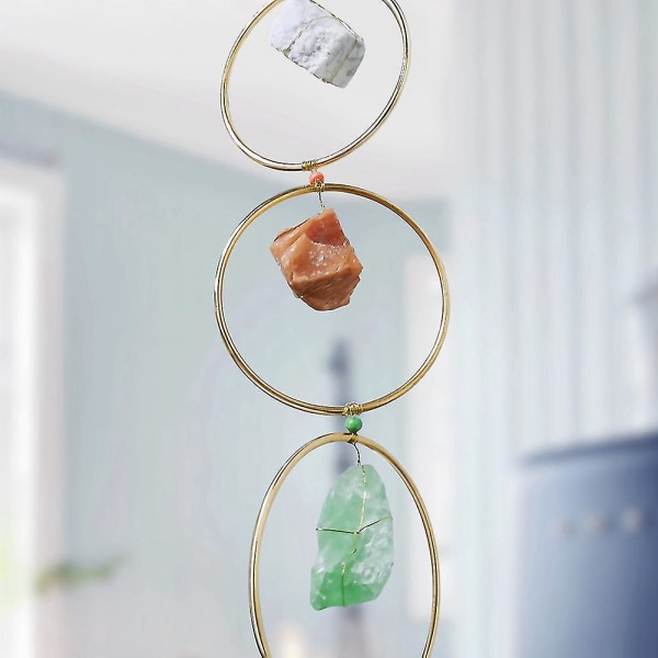 Rå krystal 7 ædelsten vægdekoration - Meditation hængende dekorative ædelstene Ornament Naturlig Reiki