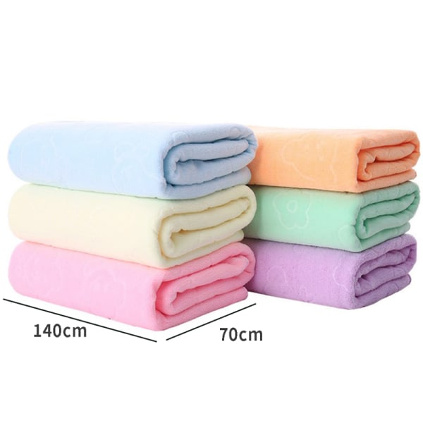 Badehåndklæde absorberende hurtigtørrende super stort badehåndklæde blød t lyseblå