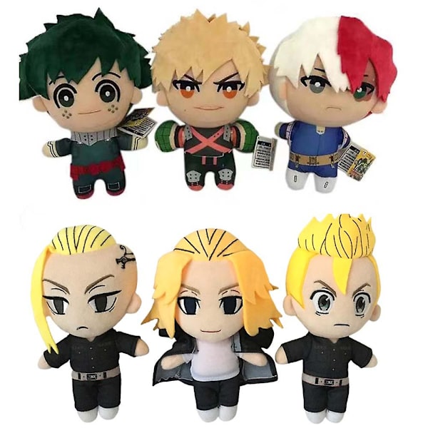 Anime My Hero Academia Izuku Midoriya Katsuki Bakugou Shouto Todoroki Plyschhänge Leksak Mjuk Fylld Dockor För Födelsedagspresent Green